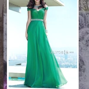 ALYCE PARIS emerald green sleeveless maxi dress